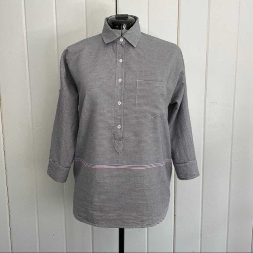 J. Crew Boyfriend Popover in Placed Stripe​​​​